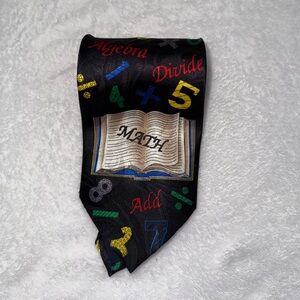 Vintage black math colorful tie